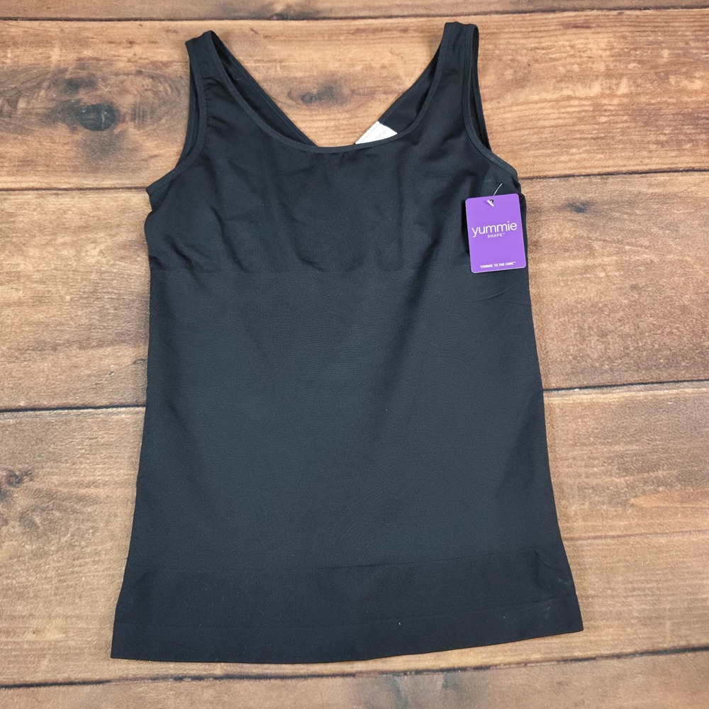 Yummie Shaping Camisole Womens 1X/2X Black New Reversible Seamless Tank Top